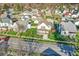 Aerial view of a charming house on a tree-lined street at 621 N State St, Greenfield, IN 46140