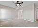 Bright bedroom with carpeted floors and ceiling fan at 4212 Stone Lake Dr, Zionsville, IN 46077