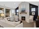 Spacious living room with stone fireplace and high ceilings at 0 E 239Th St, Noblesville, IN 46060