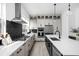 Modern kitchen with white cabinets, island, and stainless steel appliances at 525 Fynn Pl, Indianapolis, IN 46202