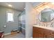 Updated bathroom with a vanity, shower, and stylish decor at 10706 Augusta Blvd, Fishers, IN 46037