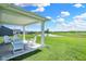 Relaxing covered patio overlooking pond and green space at 6941 E Bean Blossom Dr, Camby, IN 46113