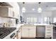 Modern kitchen with white cabinets, quartz countertops, and island at 1336 Central Ave, Indianapolis, IN 46202