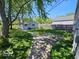 Large backyard with a detached garage and patio at 1618 N Linwood Ave, Indianapolis, IN 46218
