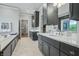 Spa-like bathroom with double vanity and soaking tub at 4023 Cedar Hills N Dr, Greenwood, IN 46143