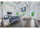Open living space with high ceilings, and a view to kitchen at 4023 Cedar Hills N Dr, Greenwood, IN 46143