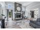 Living area showcasing a large fireplace and comfortable seating at 4023 Cedar Hills N Dr, Greenwood, IN 46143