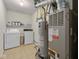 Laundry room with washer, dryer, and water heater at 917 Balto Dr, Shelbyville, IN 46176