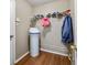 Inviting coat closet with shelving and hanging rods at 917 Balto Dr, Shelbyville, IN 46176