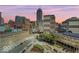 Stunning aerial view of the city skyline at sunset at 1 Virginia Ave # 703, Indianapolis, IN 46204