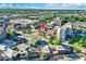 Aerial view of a modern townhome in a vibrant city setting at 527 E North St, Indianapolis, IN 46204