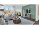 Relaxing living room with green accent wall and patio access at 3422 Wetherby Pl, Danville, IN 46122