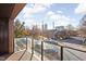 Private balcony with city views and glass railing at 855 N East St # 205, Indianapolis, IN 46202