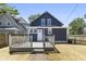 Blue house with spacious deck and fenced yard at 249 N Beville Ave, Indianapolis, IN 46201