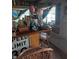 Small bar area with eclectic decor and wooden bar top at 2220 S Burke St, Indianapolis, IN 46231