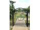 Black metal gate with The Legends community logo at 2148 Heather Glen Way, Franklin, IN 46131