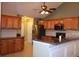 Kitchen boasts oak cabinets and granite countertops at 2148 Heather Glen Way, Franklin, IN 46131