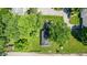 Aerial view of house and surrounding green space at 11445 N School St, Fishers, IN 46038