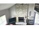 Stone fireplace as a focal point in the living room at 7433 Prairie Lake Dr, Indianapolis, IN 46256