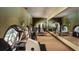 Well-equipped home gym with various exercise machines and a large mirror at 841 Alverna Dr, Indianapolis, IN 46260