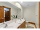 Basement bathroom with double vanity and shower at 3917 N 525 W, Fairland, IN 46126