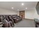 Finished basement with fireplace and reclining seats at 3917 N 525 W, Fairland, IN 46126