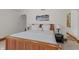 Main bedroom with wood bed frame and access to private bathroom at 3917 N 525 W, Fairland, IN 46126