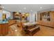 Large kitchen with island, wood cabinets, and hardwood floors at 3917 N 525 W, Fairland, IN 46126