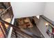High-ceiling living room viewed from above, featuring modern decor at 610 N Park Ave, Indianapolis, IN 46204