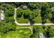 High-angle view of a quiet residential street near a golf course at 6463 N Illinois N St, Indianapolis, IN 46260