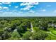 Aerial view showcasing a tree-lined street and neighborhood at 6463 N Illinois N St, Indianapolis, IN 46260