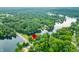 Aerial view showing home location by the lake at 409 W Lakeview Dr, Nineveh, IN 46164