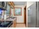 Kitchen with stainless steel appliances and wood cabinets at 409 W Lakeview Dr, Nineveh, IN 46164