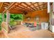 Covered deck with wicker furniture and a ceiling fan at 409 W Lakeview Dr, Nineveh, IN 46164
