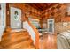 Wooden staircase leading to the upper level of the home at 409 W Lakeview Dr, Nineveh, IN 46164