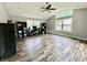 Sunlit office space with hardwood floors and a ceiling fan at 1625 Michele, Greenwood, IN 46142