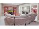 Spacious basement rec room featuring a large sectional sofa and entertainment center at 8292 S State Road 39 S Rd, Clayton, IN 46118