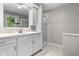 Bathroom with double vanity and shower stall at 2705 S 975 E, Zionsville, IN 46077