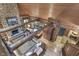 View of living room with stone fireplace from above at 2705 S 975 E, Zionsville, IN 46077