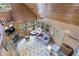 Upstairs living area features wood walls, stone fireplace and a view of the backyard at 2705 S 975 E, Zionsville, IN 46077