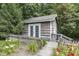 Charming pool house with double doors and wood siding, nestled in a garden at 2705 S 975 E, Zionsville, IN 46077