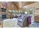 Sunroom with wood ceiling and access to backyard at 2705 S 975 E, Zionsville, IN 46077