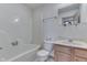 Clean bathroom with shower/tub combo at 8157 Center Lake Rd, Nineveh, IN 46164