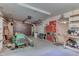 Attached garage with ample storage space and workbench at 8157 Center Lake Rd, Nineveh, IN 46164