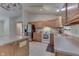 Open concept kitchen with an island and stainless steel appliances at 8157 Center Lake Rd, Nineveh, IN 46164