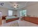 Main bedroom with king bed and large window at 8157 Center Lake Rd, Nineveh, IN 46164