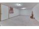 Unfinished basement with neutral carpeting at 8157 Center Lake Rd, Nineveh, IN 46164