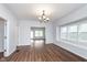 Bright dining room with hardwood floors and a chandelier at 906 N Parker Ave, Indianapolis, IN 46201