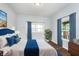 Relaxing bedroom with hardwood floors and blue accents at 906 N Parker Ave, Indianapolis, IN 46201