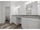 Double vanity bathroom with modern finishes at 16910 Cattle Hollow Ln, Noblesville, IN 46060